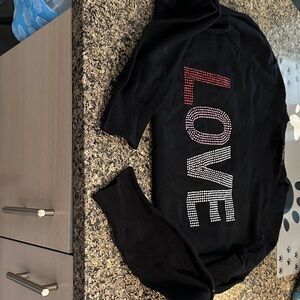 Black Sweater with LOVE Design